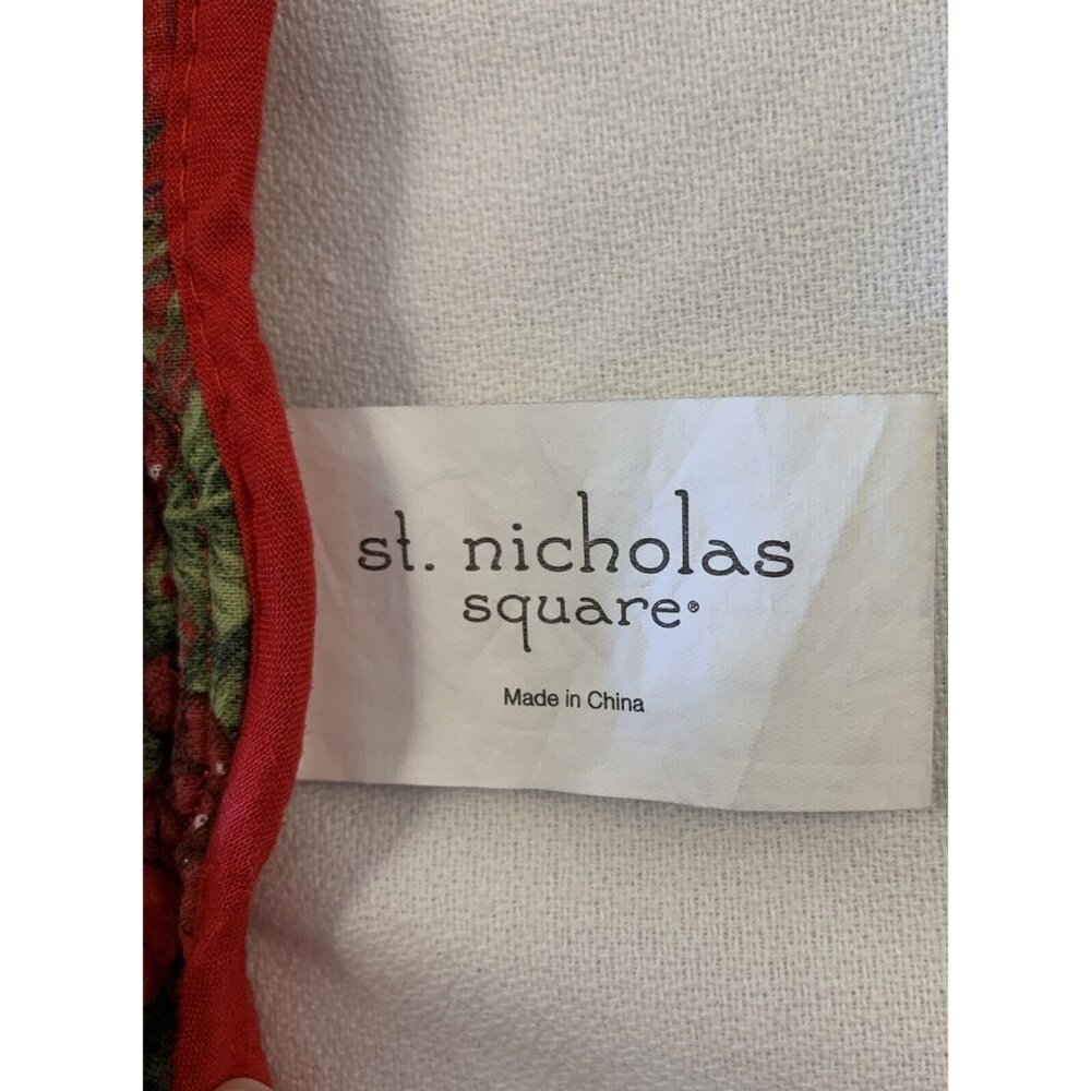 St. Nicholas Square Double Sided Red Ivy & Polka Dot Christmas Table Runner 50" - Picture 2 of 12